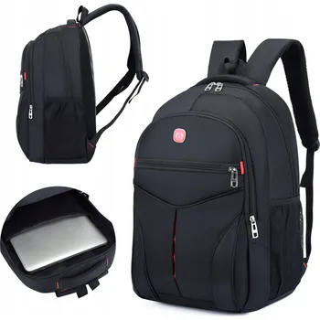 Městský batoh MĚSTSKÝ ČERNÝ BATOH UNIVERZÁLNÍ PROSTORNÝ VÍCEÚČELOVÝ NA NOTEBOOK KNIHY