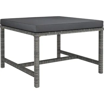 Zahradní pohovka Dílčí podnožka s poduškou šedá polyratan - 8720286166642