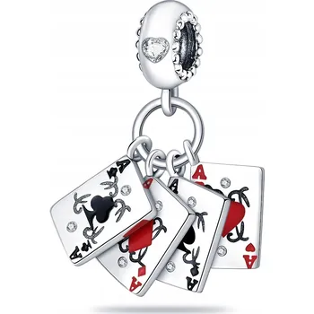 Přívěsek Přívěsek STŘÍBRO 925 Charms Korálek Karty na hraní Esa Poker