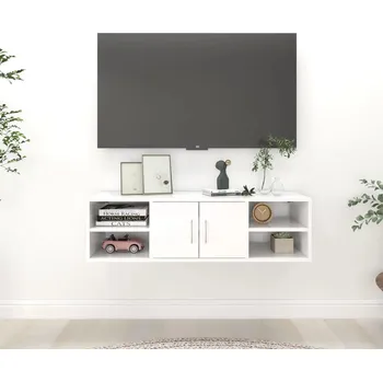 police Nástěnná police bílá 102 x 30 x 29 cm dřevotříska - 8720286541784