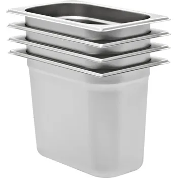 Gastronádoby 4 ks GN 1/4 200 mm nerezová ocel - 8718475740964
