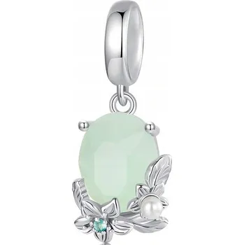 Přívěsek Přívěsek Charms zelený, světle zelený křišťál beads korálek stříbro 925