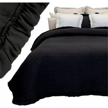 Přehoz na lůžko Přehoz na postel Łóżkoholicy polyester 220 cm x 240 cm černý