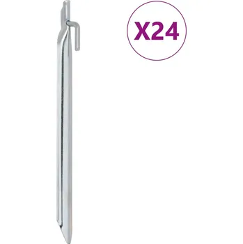 Sport Stanové kolíky 24 ks ve tvaru V 25 cm Ø 20 mm pozinkovaná ocel - 8721102804342