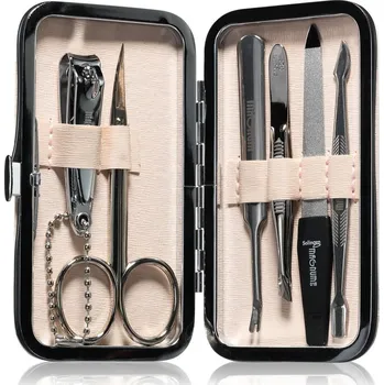 Přípravek na nehty Magnum Feel The Style pinzeta šikmá 7,8 cm + nůžky na nehtovou kůžičku 9 cm + kleštičky na nehty 5,5 cm + multifunkční nástroj na péči o nehtovou kůžičku 9 cm + safírový pilník 9,5 cm + odstraňovač nehtové kůžičky 9 cm + cestovní pouzdro 1 ks