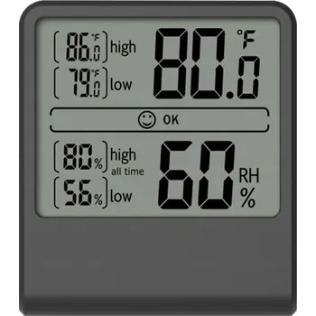 Domácí teploměr Bezdrátový pokojový teploměr GEARZ černý s vlhkoměrem
