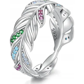 Prsten Prstýnek Stříbrný Pírko Prstýnek VEL. 12 Trusky