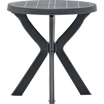 Zahradní stůl Bistro stolek antracitový Ø 70 cm plast - 8719883859811