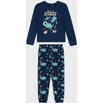 Chlapecké spodní prádlo Sinsay - Dvoudílné bavlněné pyžamo - námořnická modrá - 580HI-59X - 580HI-59X-116