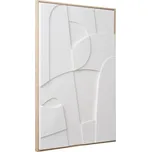Nordic Living Bílý abstraktní obraz Madeline 90 x 60 cm