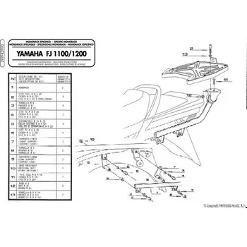 Nosič na motocykl a skútr KAPPA nosič zadního kufru YAMAHA FJ 1100 (bez plotny)