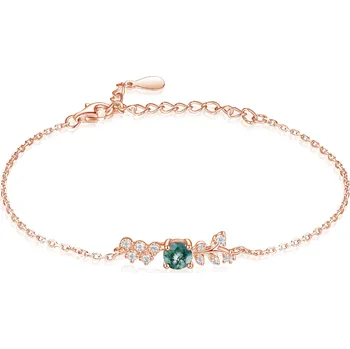 Náramek Olivie Stříbrný náramek MECHOVÝ ACHÁT ROSE 8910 Ag 925; ≤2,0 g.