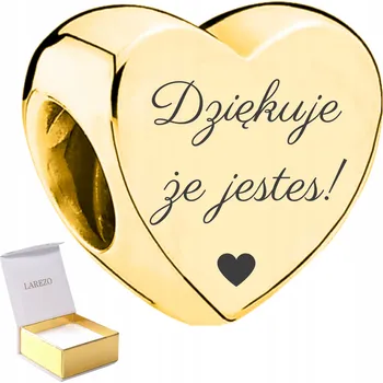 Přívěsek CHARMS zlatý DĚKUJI, ŽE JSI stříbro s gravírováním