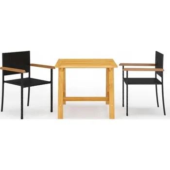 Stůl a židle dřevěné černé