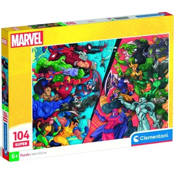Puzzle Clementoni puzzle 104 Super Marvel Hrdinové vs Padouši