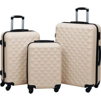 Módní doplněk Sada skořepinových kufrů na kolečkách 3 ks zlatá ABS - 8719883854403