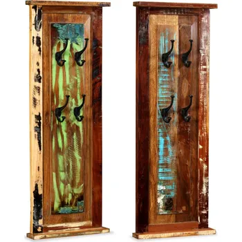 Věšák Věšák na kabáty 2 ks masivní recyklované dřevo 38 x 100 cm - 8718475557289