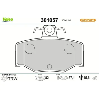 Brzdová destička Sada brzdových destiček, kotoučová brzda VALEO 301057