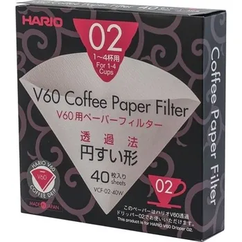 Moka konvice Hario papírový filtr V60-02 40 ks