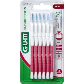 Mezizubní kartáček GUM mez.kart.BI-DIRECTION Růž.1.2mm 6ks G2614M6