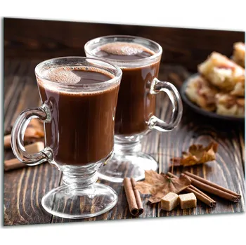 Obraz SKLENĚNÁ OCHRANNÁ DESKA NA SPORÁK 60x52 KÁVA