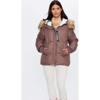 Dámské spodní prádlo HNĚDÁ BUNDA S KAPUCÍ OLYA381AE-MOCHA