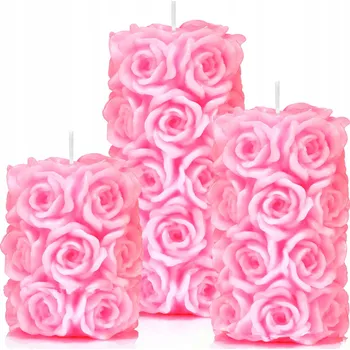 Svíčka Dekorativní parafinová svíčka bez vůně Drobo 3 ks