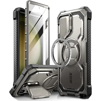 Pouzdro na mobilní telefon Zadní Kryt Supcase pro Samsung Galaxy S24 Ultra ArmorBox Magsafe šedý