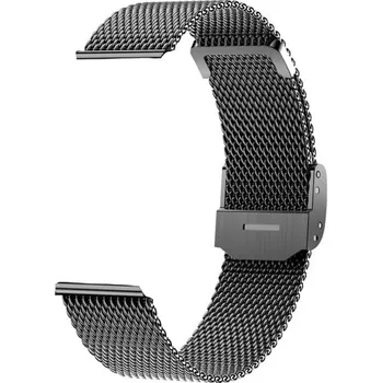 Řemínek na hodinky Náhradní řemínek 22mm Milánský, černý