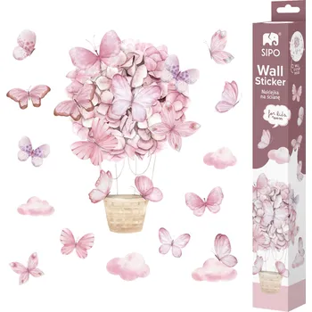 Samolepící dekorace Sipo Nástěnné samolepky do dětského pokoje, Pink Butterflies