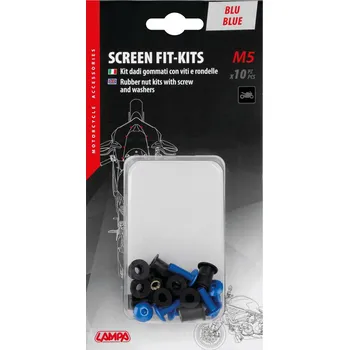 Auto-moto Šrouby M5 pro kapotáže a čelní skla motocyklů, samojistící gumové matice - 10 kusů (modrá)