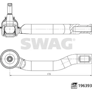 Čep řízení Hlava příčného táhla řízení - čep řízení SWAG 33 11 2151