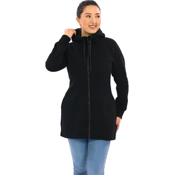 Dámská mikina Himalife Hřejivá mikina na zip s kapucí Plain Lila - černá Velikost: S