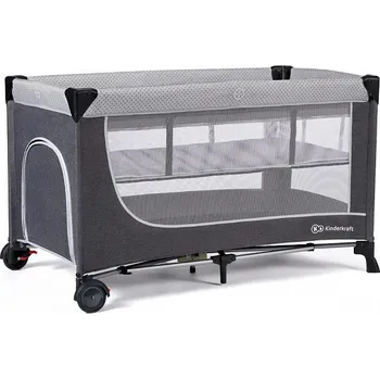 Dětská postýlka Cestovní postýlka Kinderkraft LEODY 2021 Grey