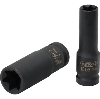 Gola sada Silový nástrčný ořech 1/2", profil torx-e, dlouhý, e16