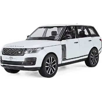 autíčko Range Rover kovový model hračka na baterie světla zvuk 1:24 Bílá