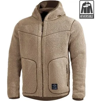 Pánská softshellová bunda Bunda Ianos Sherpa 2-in-1 Reversible Fleece Jacket, Pentagon, Khaki / RAL 7013, M