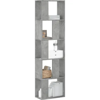 Knihovna Knihovna 5patrová betonově šedá 45 x 23,5 x 162,5 cm kompozit - 8721102950407