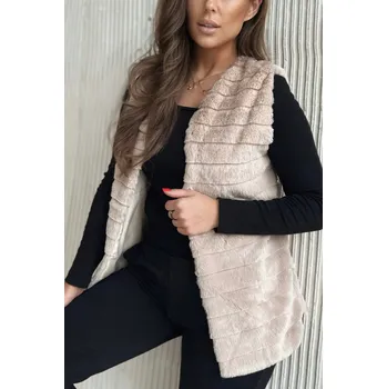 Och Bella dámská kožešinová vesta klasického střihu, velikost XXL