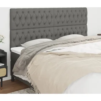 Čelo postele 4 ks tmavě šedé 100x7x78/88 cm textil - 8720287245551