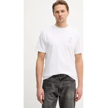 Pánské tričko Bavlněné tričko Just Cavalli 80OAHT07.CJ500 bílá 00X, vel. M