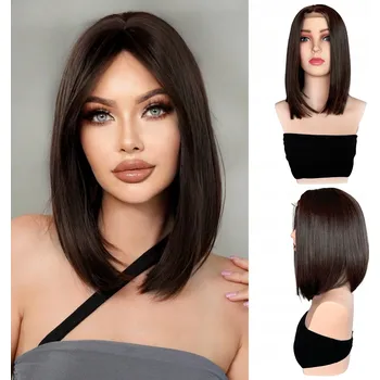 Paruka Paruka dlouhé syntetické vlasy tmavě hnědá Althair dámská