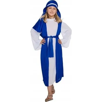 Karnevalový kostým Kostým Marie pro dívku na Vánoční hru (Jasełka) - tunika a pásek, velikost 130-140 cm