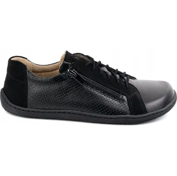 Dámské polobotky Dámské minimalistické kožené polobotky barefoot 1243 P černé 41