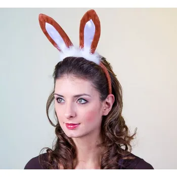 Karnevalový doplněk Festartikel-Müller GmbH Hnědé uši s chmýřím pro zajíce
