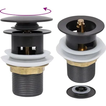 Sifon Umyvadlová výpusť s přepadem šedá 6,4 x 6,4 x 9,1 cm - 8720286204481