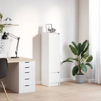 Příborník do zásuvky Highboard White 29,5x34x119,5 cm Dřevěná konstrukce - 8721158705716