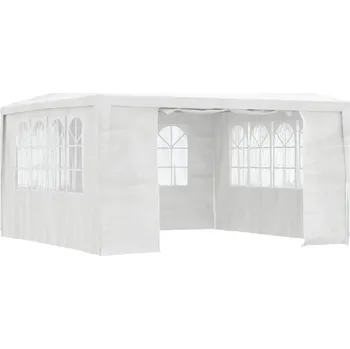 Zahradní stan Profesionální party stan s bočnicemi 4 x 4 m bílý 90 g/m² - 8719883767680
