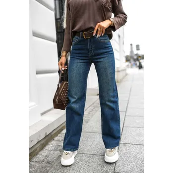 Dámské džíny Jeans modré širší netrhané Jeans: XL/42