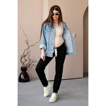 Těhotenské tepláky – černé, bavlněné Velikost: M